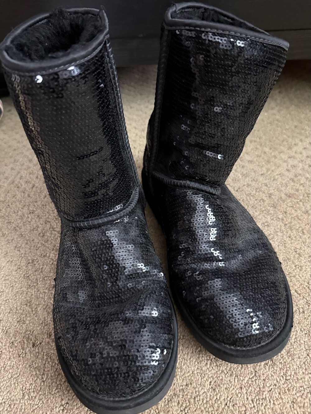 Black Sequin Women's Boots
